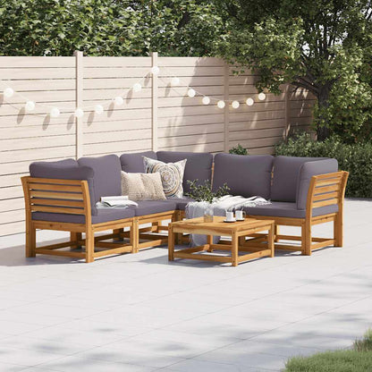vidaXL Salon de jardin 6 pcs avec coussins Bois d'acacia massif