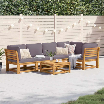 vidaXL Salon de jardin 6 pcs avec coussins Bois d'acacia massif