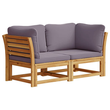 vidaXL Canapé de jardin 2 places avec coussins en bois d'acacia massif
