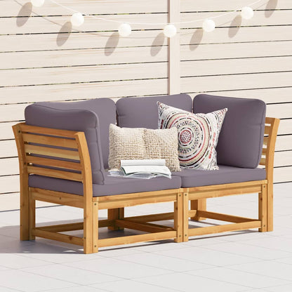vidaXL Gartensofa mit Kissen 2-Sitzer Massivholz Akazie
