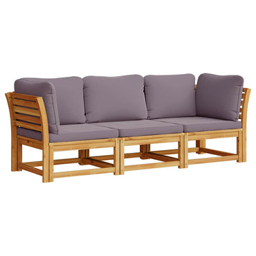 vidaXL Ensemble de salon de jardin 3 pcs avec coussins Bois d'acacia massif