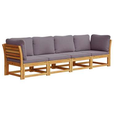 vidaXL Salon de jardin 4 pcs avec coussins Bois d'acacia massif