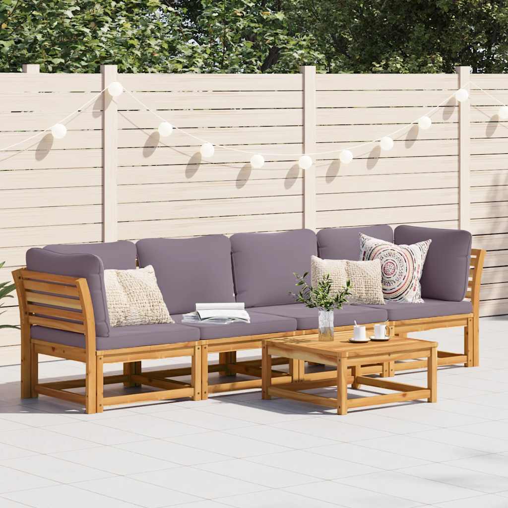 vidaXL Salon de jardin 4 pcs avec coussins Bois d'acacia massif