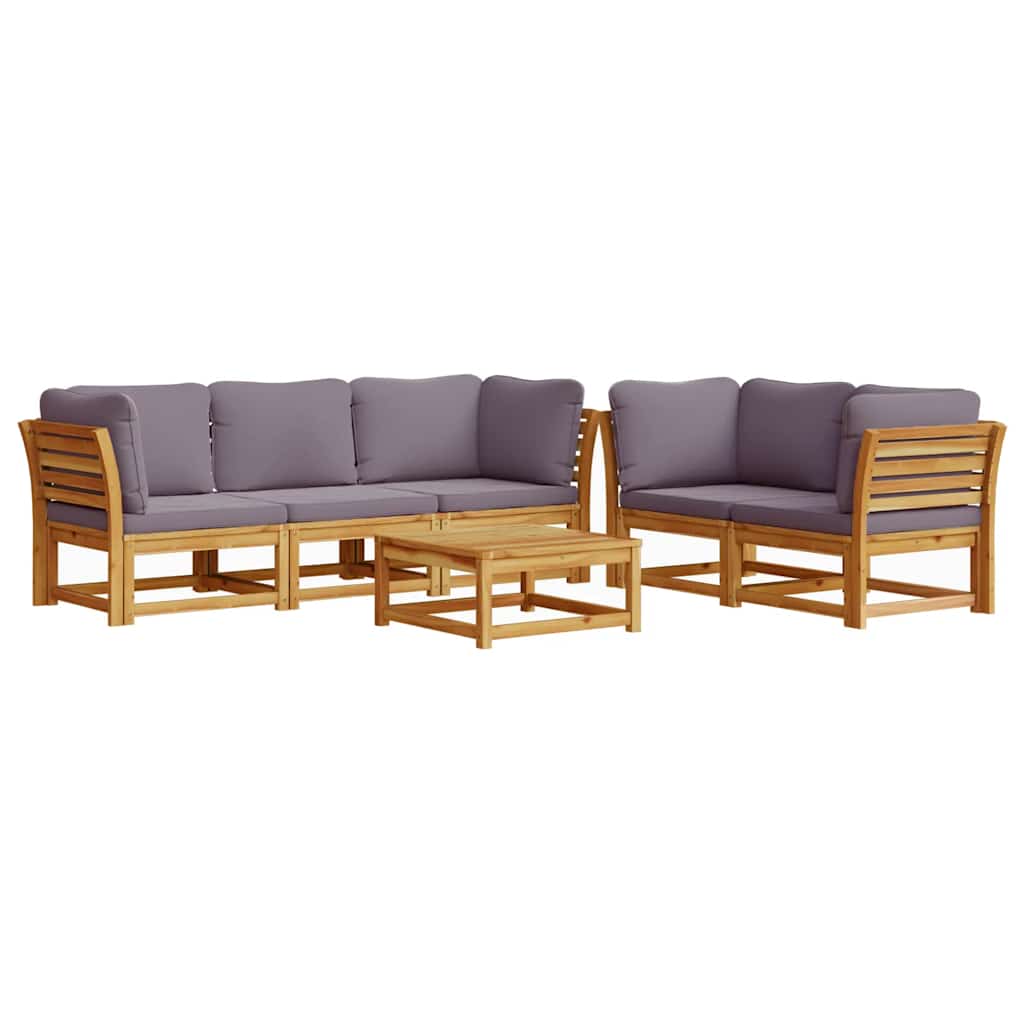 vidaXL 6-tlg. Garten-Lounge-Set mit Kissen Massivholz Akazie