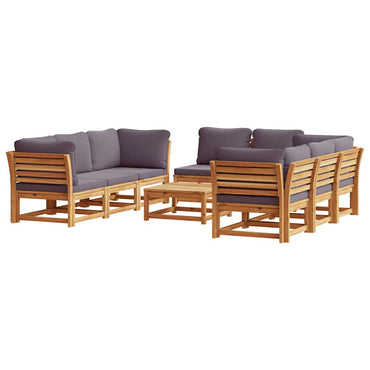 vidaXL Salon de jardin 9 pcs avec coussins Bois d'acacia massif