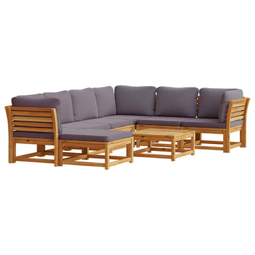 vidaXL Salon de jardin 8 pcs avec coussins Bois d'acacia massif