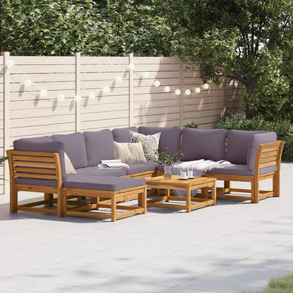 vidaXL 8-tlg. Garten-Lounge-Set mit Kissen Massivholz Akazie