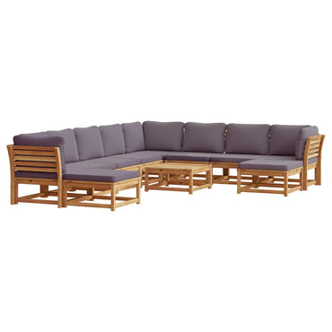 vidaXL Salon de jardin 11 pcs avec coussins Bois d'acacia massif