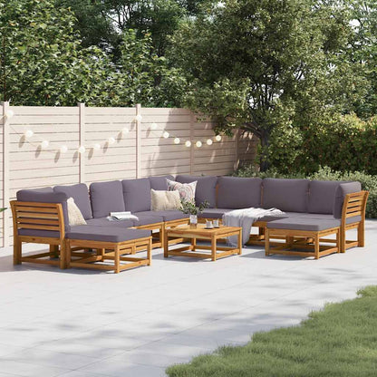 vidaXL 11-tlg. Garten-Lounge-Set mit Kissen Massivholz Akazie