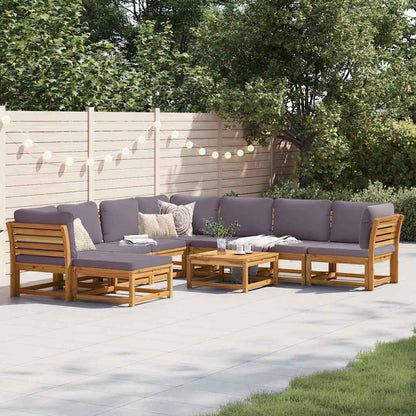 vidaXL 9-tlg. Garten-Lounge-Set mit Kissen Massivholz Akazie