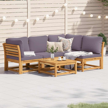 vidaXL Salon de jardin 5 pcs avec coussins Bois d'acacia massif