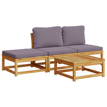 vidaXL Salon de jardin 4 pcs avec coussins Bois d'acacia massif