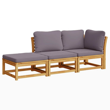 vidaXL Ensemble de salon de jardin 3 pcs avec coussins Bois d'acacia massif