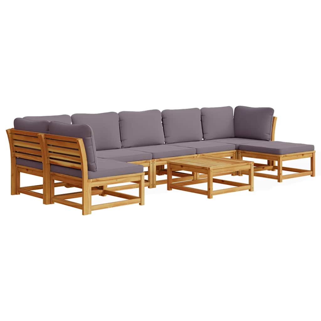 vidaXL Salon de jardin 8 pcs avec coussins Bois d'acacia massif