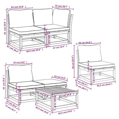 vidaXL Salon de jardin 8 pcs avec coussins Bois d'acacia massif