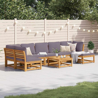 vidaXL Salon de jardin 8 pcs avec coussins Bois d'acacia massif