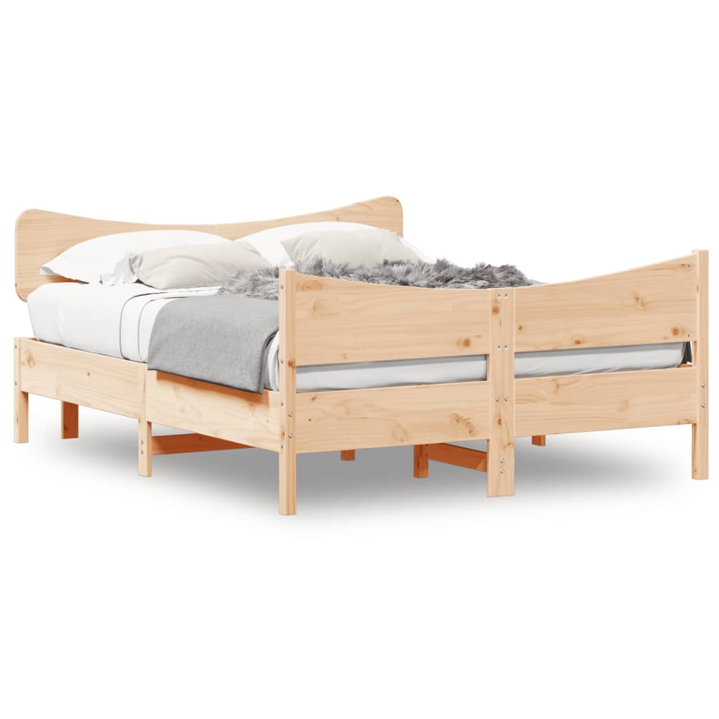 vidaXL Massivholzbett ohne Matratze 150x200 cm Kiefernholz