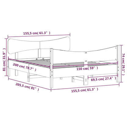 vidaXL Massivholzbett ohne Matratze 150x200 cm Kiefernholz