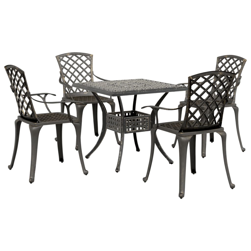 vidaXL 5-tlg. Garten-Essgruppe Bronzen Aluminiumguss