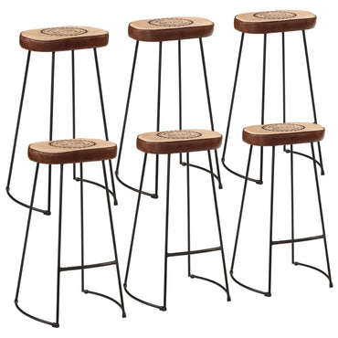 vidaXL Set de bar 7 pcs Bois de manguier rugueux et métal