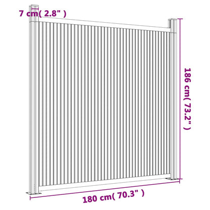 vidaXL Zaunelement WPC Grau 180x186 cm