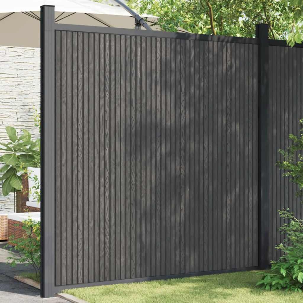 vidaXL Zaunelement Grau 173x186 cm WPC
