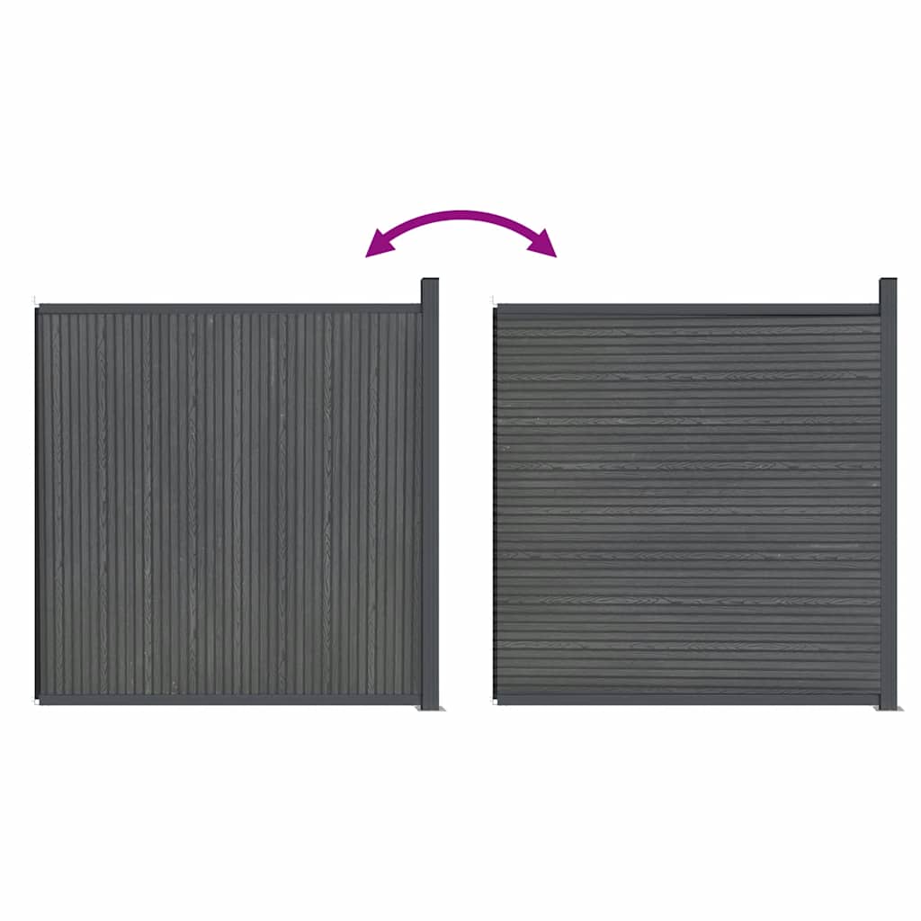 vidaXL Zaunelement Grau 173x186 cm WPC