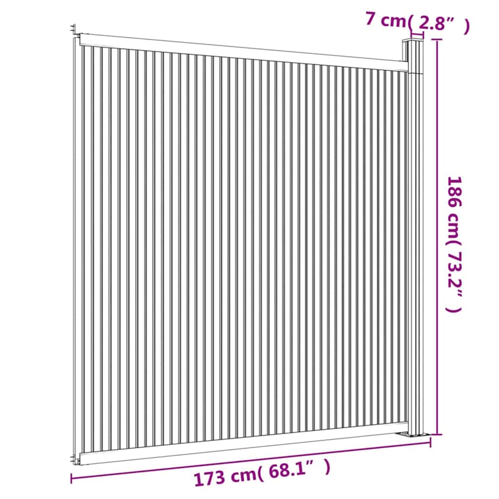 vidaXL Zaunelement Grau 173x186 cm WPC