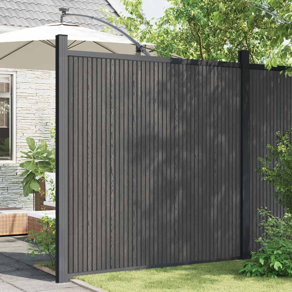 vidaXL Zaunelement Grau 173x186 cm WPC