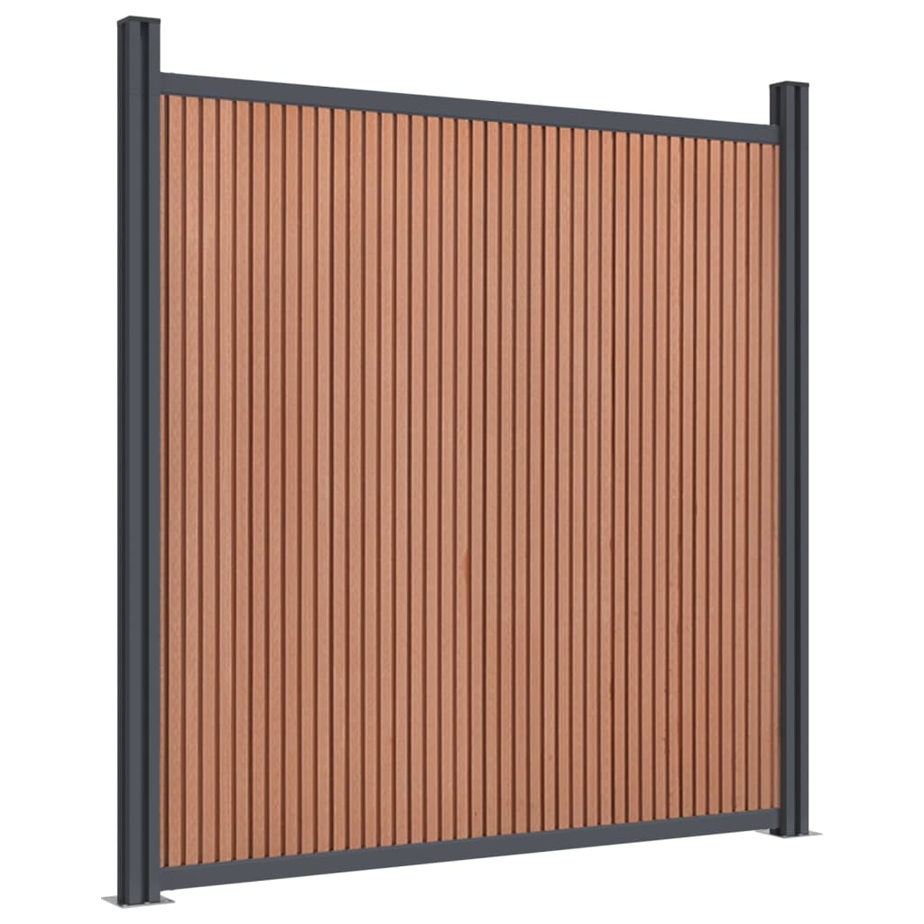 vidaXL Panneau de clôture avec 2 poteaux Marron 180x186 cm WPC