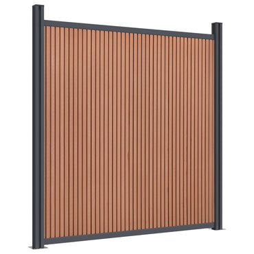 vidaXL Panneau de clôture avec 2 poteaux Marron 180x186 cm WPC