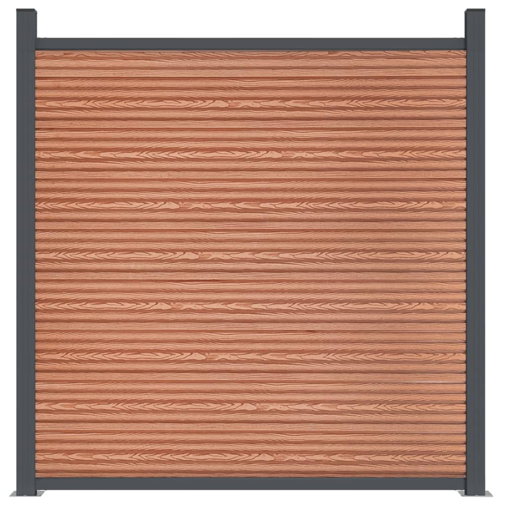 vidaXL Panneau de clôture avec 2 poteaux Marron 180x186 cm WPC