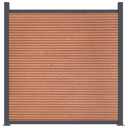 vidaXL Panneau de clôture avec 2 poteaux Marron 180x186 cm WPC