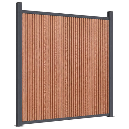 vidaXL Panneau de clôture avec 2 poteaux Marron 180x186 cm WPC