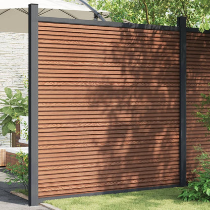 vidaXL Panneau de clôture avec 2 poteaux Marron 180x186 cm WPC