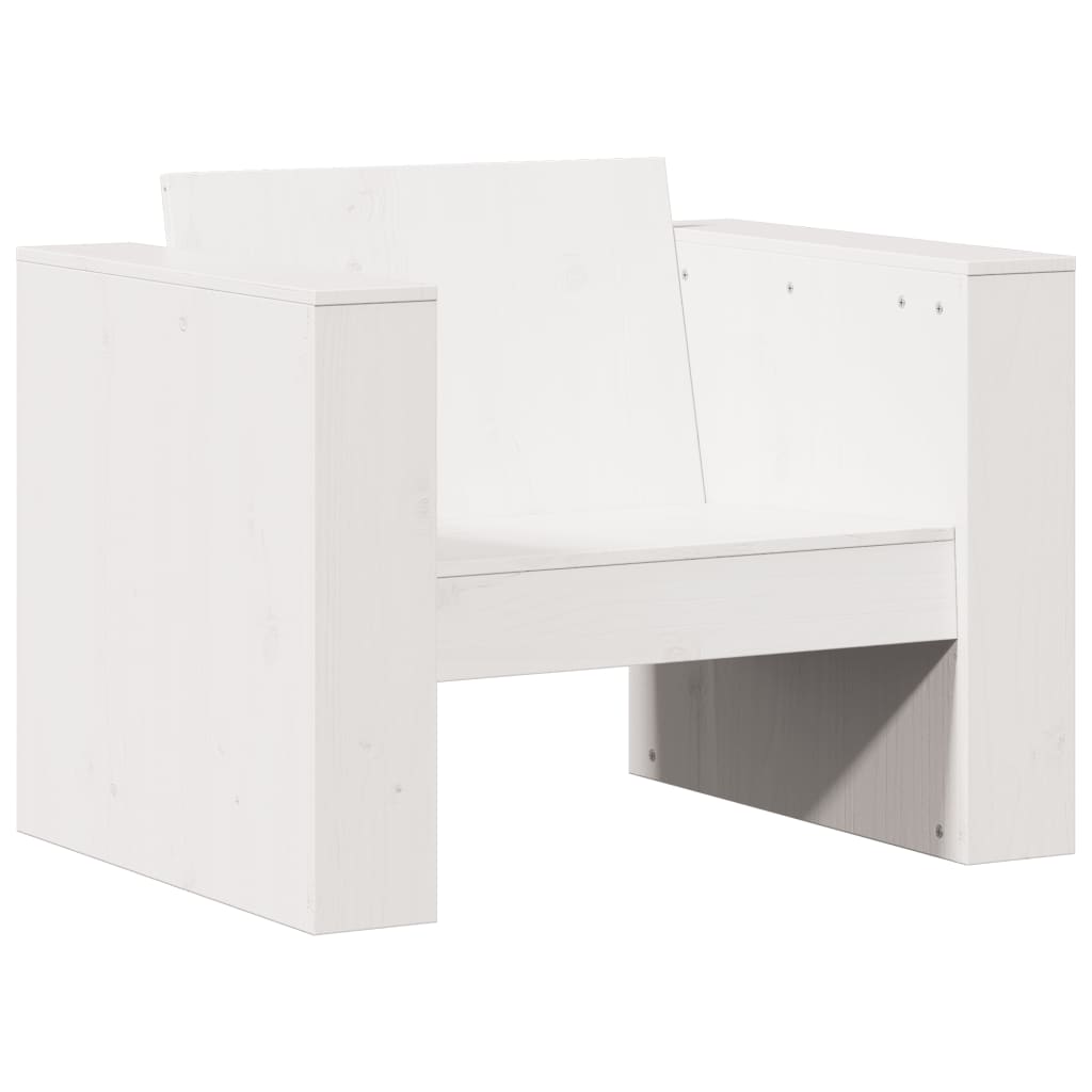 vidaXL Fauteuil de jardin Blanc 79x60x62 cm Bois de pin massif