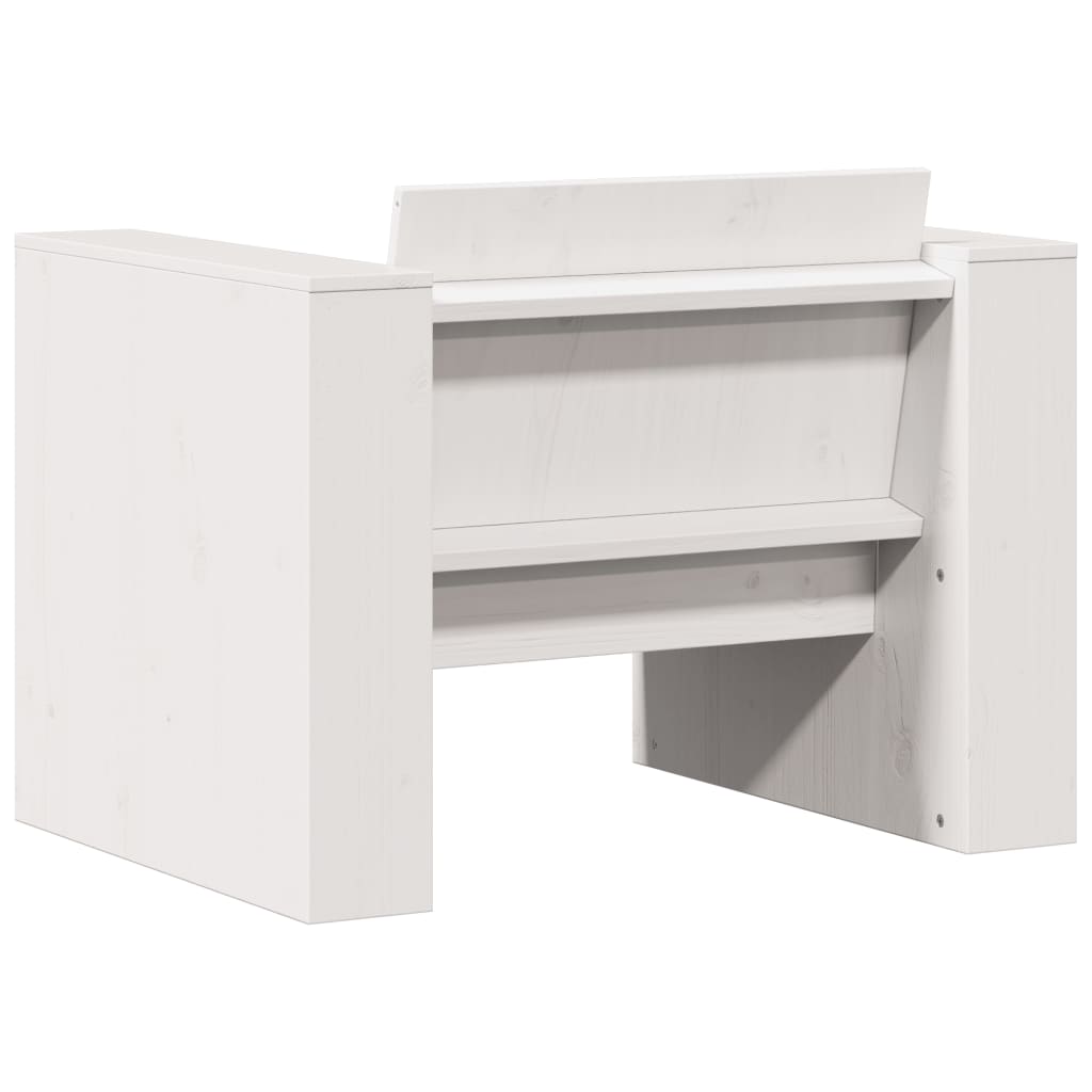 vidaXL Fauteuil de jardin Blanc 79x60x62 cm Bois de pin massif