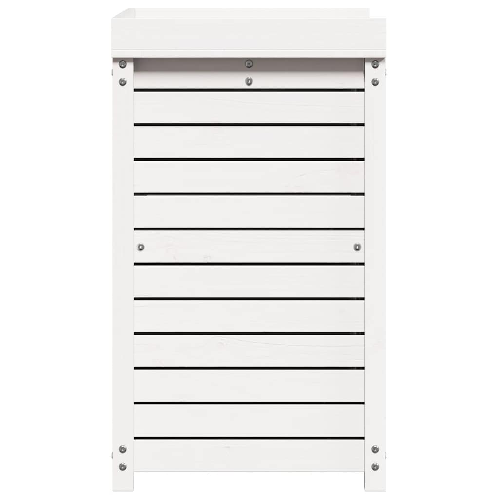 Pflanztisch mit Ablagen Weiß 82,5x50x86,5 cm Massivholz Kiefer