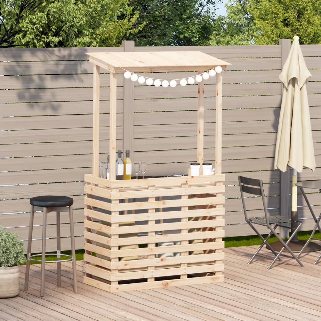 vidaXL Bar de jardin avec toit 112,5x57x195,5 cm Bois de pin massif