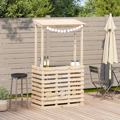 vidaXL Bar de jardin avec toit 112,5x57x195,5 cm Bois de pin massif