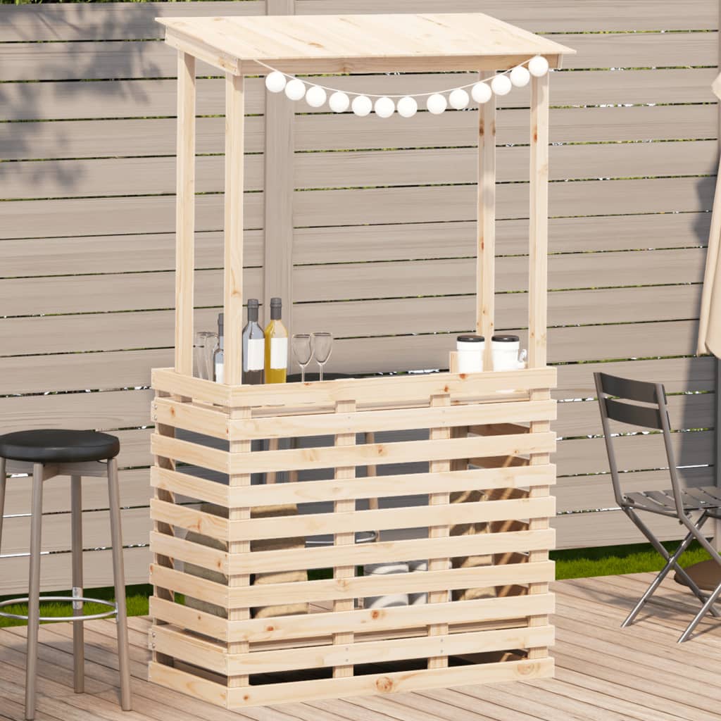 vidaXL Bar de jardin avec toit 112,5x57x195,5 cm Bois de pin massif