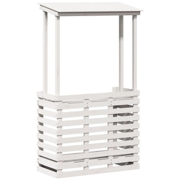 vidaXL Gartenbar mit Dach Weiß 112,5x57x195,5 cm Massivholz Kiefer