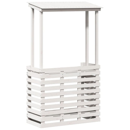 vidaXL Gartenbar mit Dach Weiß 112,5x57x195,5 cm Massivholz Kiefer