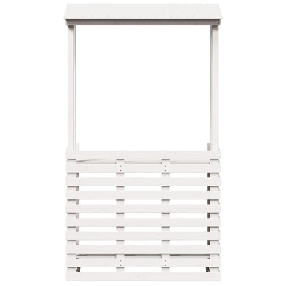 vidaXL Gartenbar mit Dach Weiß 112,5x57x195,5 cm Massivholz Kiefer