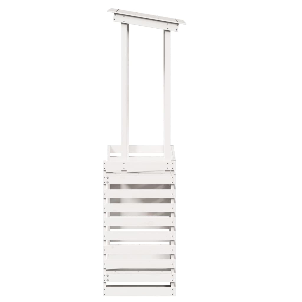 vidaXL Gartenbar mit Dach Weiß 112,5x57x195,5 cm Massivholz Kiefer