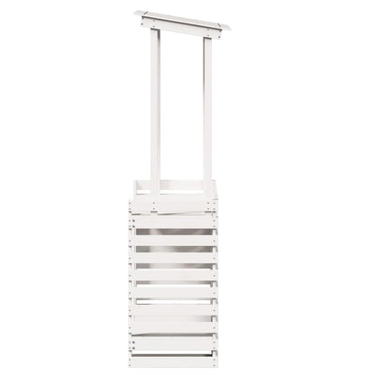 vidaXL Gartenbar mit Dach Weiß 112,5x57x195,5 cm Massivholz Kiefer