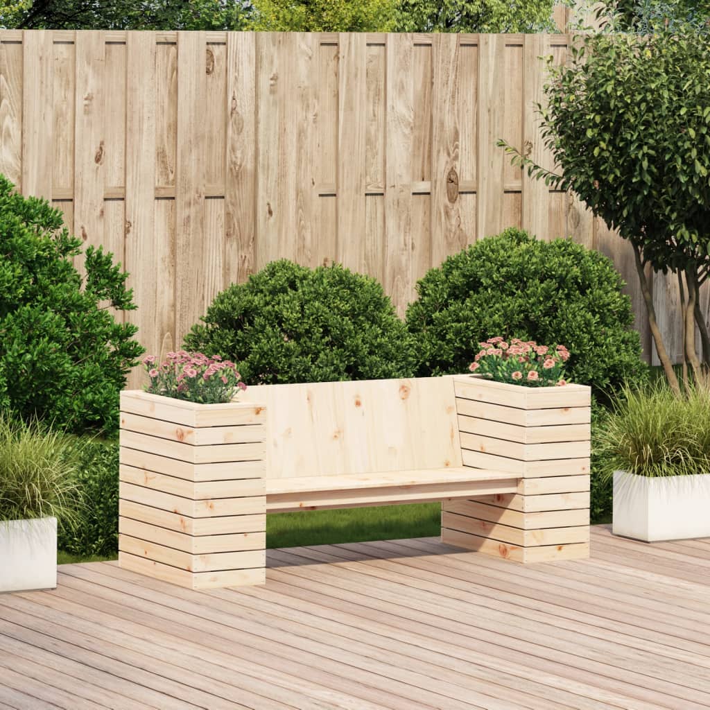 vidaXL Banc de jardin avec jardinières 167,5x60x65 cm Bois de pin massif