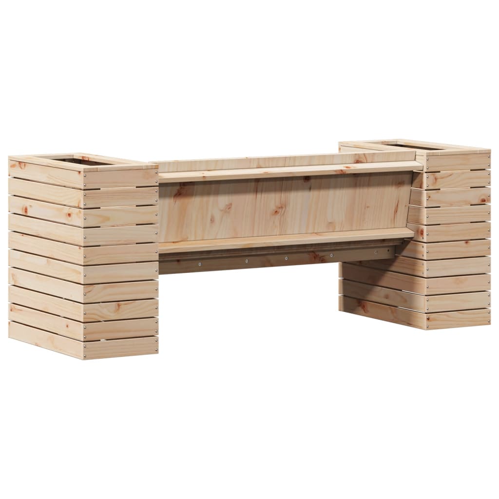vidaXL Banc de jardin avec jardinières 167,5x60x65 cm Bois de pin massif