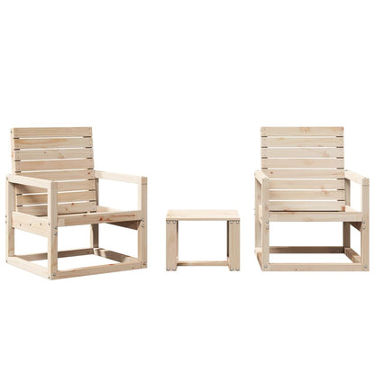 vidaXL Salon de jardin 3 pcs en bois de pin massif