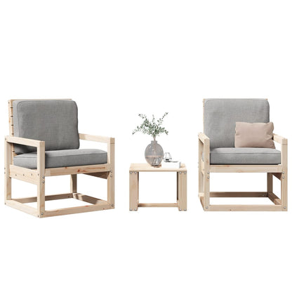 vidaXL Salon de jardin 3 pcs en bois de pin massif